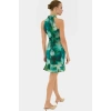 Çiçekli A line Şifon Elbise Halter Yaka Mini Boy Astarlı Konforlu Kesim Modern Stil