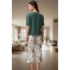 Çiçekli Örme Pijama Takımı Rahat Kesim ve Yüksek Kalite Özenle Seçilmiş Günlük Kullanım İçin