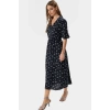 Çiçekli Viskoz Midi Elbise A line Kesim Kısa Kollu Rahat ve Şık Modern Stil