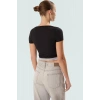 Çıtçıtlı Kısa Bluz Polyester Kaşkorse Örme Günlük Stil Rahat Kullanım Şık Görünüm