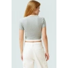 Çıtçıtlı Kısa Bluz Polyester Kaşkorse Örme Günlük Stil Rahat Kullanım Şık Görünüm