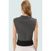 Çizgili Fitted Polo Yaka Yazlık Bluz Rahat Günlük Seçkin Malzeme Premium Kalite