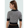 Çizgili Polo Yaka Crop Fitted Bluz Rejenere Kaşkorse Yazlık Premium Kalite