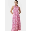 Çok Desenli A line Maxi Elbise Rahat Yazlık Örme Kumaş Modern Stil Premium Kalite