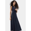 Cool & Comfort Denim Maxi Elbise Pamuk Halter Yaka Volanlı Detay Rahat Ve Şık Yüksek Kalite