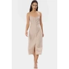 Cool & Comfort Dokuma Gömlek Elbise Polyester Midi Boy Kare Yaka Günlük Kullanım İçin