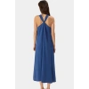 Cool & Comfort Maxi Elbise Polyester Dokuma V Yaka Düz Kesim Yazlık Uzun Ömürlü