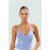 Cool & Comfort Örme Bluz Fitted Kalıp Havuz Yaka İnce Askılı Özenle Seçilmiş