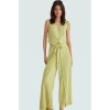 Cool & Comfort Polyester Geniş Paça Yelekli Pantolon Takım Özenle Seçilmiş Zarifane Tasarım