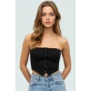 Crop Bluz İnce Askılı Straplez Dokuma Kumaş Bodycon Konforlu Kesim Günlük Kullanım İçin