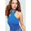 Crop Bluz Örme Boyundan Bağlamalı Rahat Günlük Stil Mükemmel Uyum Premium Kalite