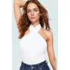 Crop Bluz Örme Boyundan Bağlamalı Rahat Günlük Stil Mükemmel Uyum Premium Kalite