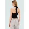 Crop Bluz Örme Boyundan Bağlamalı Rahat Günlük Stil Mükemmel Uyum Premium Kalite