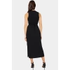 Cut Out Detaylı Scuba Krep Elbise Choker Yaka Midi Boy Özenle Seçilmiş Dayanıklı Malzeme Uzun Ömürlü
