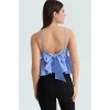 Dacron Kumaş Kolsuz Crop Bluz Yaz Mevsimi İçin Şık Tasarım Rahat Kullanım Ve