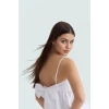 Dacron Kumaş Kolsuz Crop Bluz Yaz Mevsimi İçin Şık Tasarım Rahat Kullanım Ve