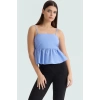 Dacron Kumaş Kolsuz Crop Bluz Yaz Mevsimi İçin Şık Tasarım Rahat Kullanım Ve