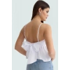 Dacron Kumaş Kolsuz Crop Bluz Yaz Mevsimi İçin Şık Tasarım Rahat Kullanım Ve