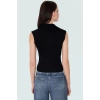 Dik Yaka Fitted Örme Bluz Regular Boy Asimetrik Kesim Mükemmel Uyum Özel Tasarım