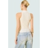 Dik Yaka Örme Bluz Fitted Kalıp %100 Polyester Yazlık Günlük Konforlu Kesim Şık Görünüm