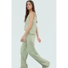Dokuma Bluz Pantolon Takım Rahat Günlük Yaz Kombinleri İçin Konforlu Kesim