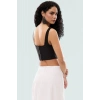 Dokuma Polyester Korse Bluz Fitted Kalıp Kolsuz Crop Şık Görünüm Seçkin Malzeme Konforlu Kesim