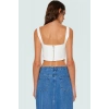 Dokuma Polyester Korse Bluz Fitted Kalıp Kolsuz Crop Şık Görünüm Seçkin Malzeme Konforlu Kesim