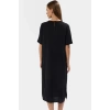Dokuma Polyester Midi Elbise Bisiklet Yaka Shift Kalıp Düz Desen 115 cm Boy Modern Stil