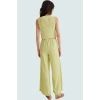 Dokuma Polyester Yazlık Takım Elbise Rahat Kesim Geniş Paça V Yaka Özel Tasarım Şık Görünüm