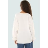 Dokuma Terrycotton Bluz V Yaka Uzun Kollu Oversize Kalıp Ömürlü Rahat Ve Şık