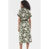 Dokuma Viskoz Gömlek Elbise Çiçek Desenli Midi Boy Trend Tasarım Rahat Kullanım Modern Stil