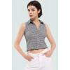Ekose Gömlek Yaka Örme Bluz Rahat Günlük Tasarım Modern Stil Seçkin Malzeme Trend