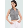 Ekose Gömlek Yaka Örme Bluz Rahat Günlük Tasarım Modern Stil Seçkin Malzeme Trend