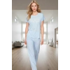 Ekose Örme Pijama Takımı Nefes Alan Rahat Boru Paça Seçkin Malzeme