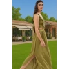 Ekru Viskoz Maxi Elbise Cut Out Detaylı Plaj Elbisesi Dayanıklı Malzeme Uzun Ömürlü Şık Görünüm
