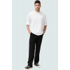 Erkek Baggy Fit Boru Paça Pantolon Düz Desen Günlük Kombinler Hafta Sonu Dayanıklı Malzeme