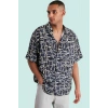 Erkek Basic Oversize Fit Viskoz Gömlek Rahat Yaz Kombinleri İçin Günlük Kullanım Hafta Sonu