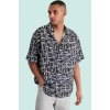 Erkek Basic Oversize Fit Viskoz Gömlek Rahat Yaz Kombinleri İçin Günlük Kullanım Hafta Sonu