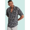 Erkek Basic Oversize Fit Viskoz Gömlek Rahat Yaz Kombinleri İçin Günlük Kullanım Hafta Sonu