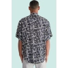 Erkek Basic Oversize Fit Viskoz Gömlek Rahat Yaz Kombinleri İçin Günlük Kullanım Hafta Sonu