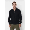 Erkek Basic Regular Fit Fermuarlı Dik Yaka Selanik Örgü Triko Kazak Günlük Stilinize Modern Dokunuş.