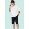 Erkek Basic Regular Normal Kesim Uzun Boy Lastikli Şort Rahat Günlük Kullanım Modern Tasarım