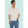 Erkek Boxy Fit Örme Kısa Kollu Yazlık Gömlek Dokulu Desen Günlük Stil Yaz Aylarının Vazgeçilmezi