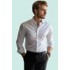 Erkek Casual Gömlek Slim Fit Kolay Ütü Yaka Standart Kol Dokuma Kumaş Yaz Aylarının Vazgeçilmezi