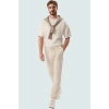 Erkek Casual Straight Pantolon Pamuk Renk Boru Paça Rahat Günlük Kullanım Kaliteli Malzeme