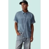 Erkek Denim Gömlek Pamuk Kısa Kollu Günlük Casual Basic Kalıp Hafta Sonu Dayanıklı Malzeme