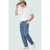 Erkek Denim Pantolon Regular Fit Bol Paça Pamuk Günlük Stil Hafta Sonu Yaz Aylarının Vazgeçilmezi