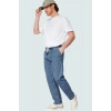 Erkek Denim Pantolon Regular Fit Bol Paça Pamuk Günlük Stil Hafta Sonu Yaz Aylarının Vazgeçilmezi