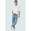 Erkek Denim Pantolon Yüksek Bel Geniş Paça Pamuk Günlük ve Rahat Yaz Aylarının Vazgeçilmezi