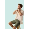 Erkek Dokuma Keten Karışımlı Şort Normal Bel Renk Günlük Kullanım Yaz Aylarının Vazgeçilmezi